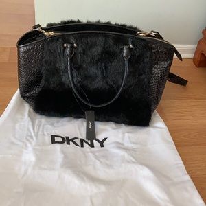 DKNY black leather bag